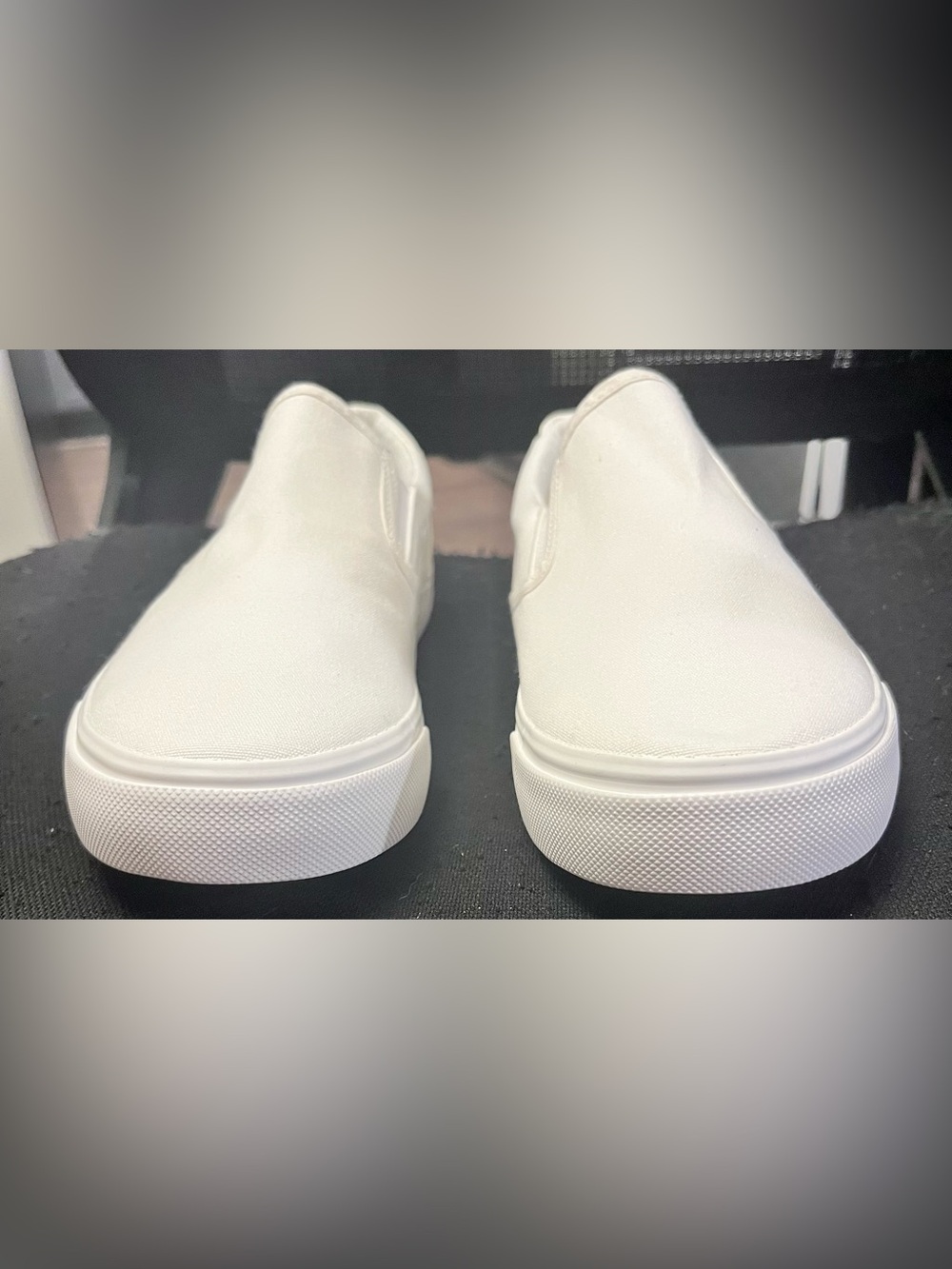 White Slip-On Canvas Loafers